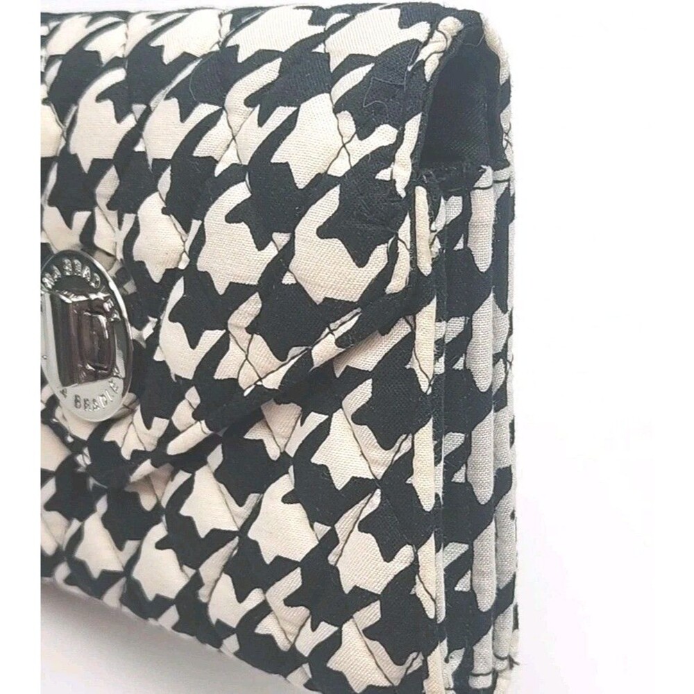 Vera Bradley Wristlet Wallet 6.25"x4.5" Black White Quilt Turn-Lock Organizer - Picture 5 of 13